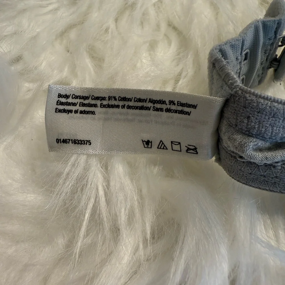 Maidenform | 36B Heather Gray Cotton Push-Up Bra With Underwire and Cute Accents